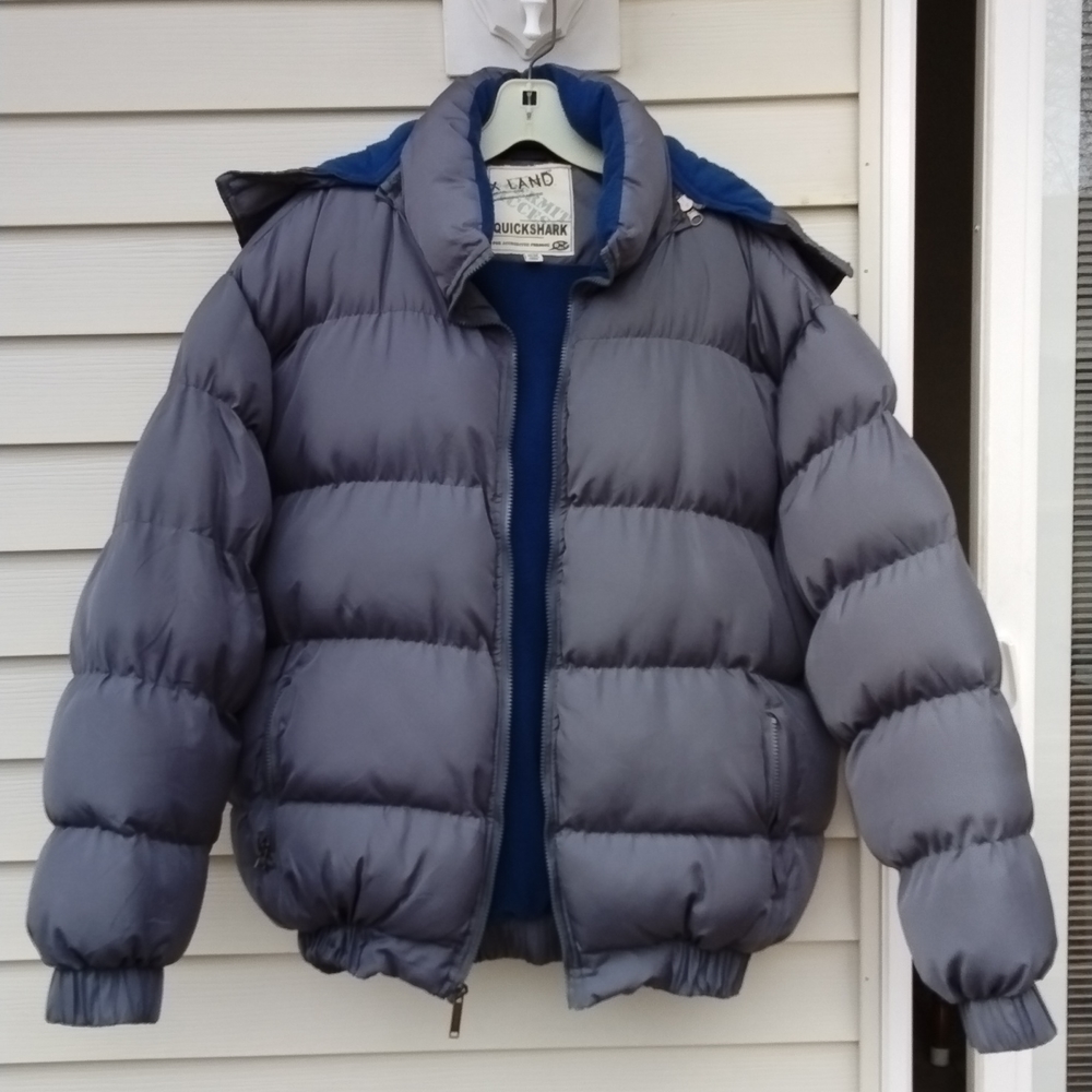 Gray Puffer Jacket Quilted Insulated